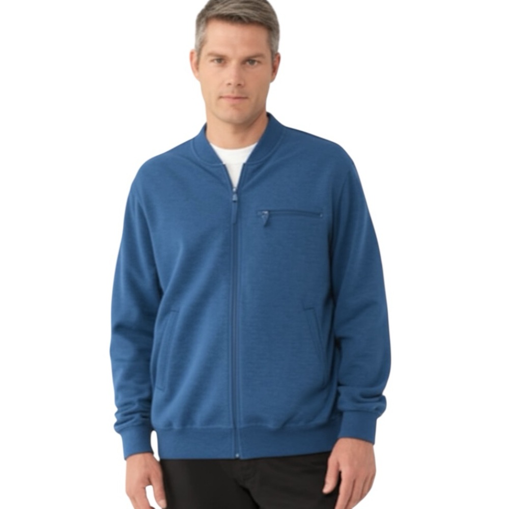 John Blair Supreme Fleece Blue Baseball Jacket Size 2XL